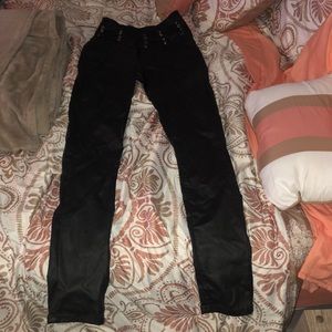 Black Leather Jeans